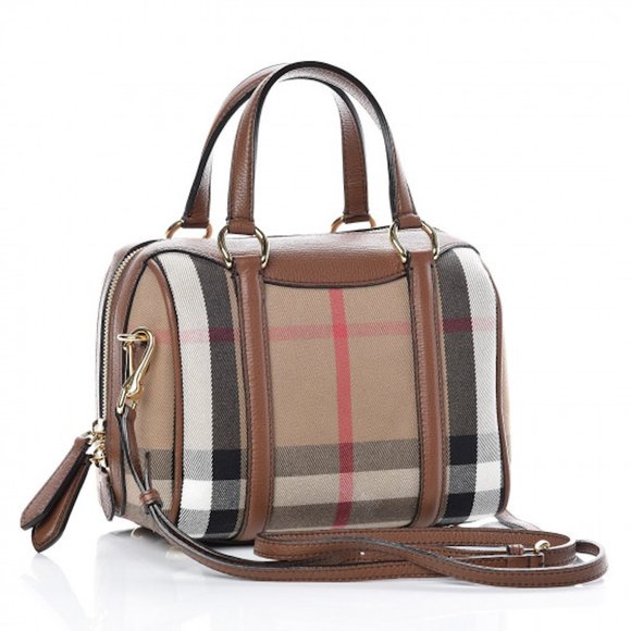 NWT BURBERRY HOUSE CHECK DERBY ALCHESTER BOWLING TOTE BAG SATCHEL - Picture 2 of 11